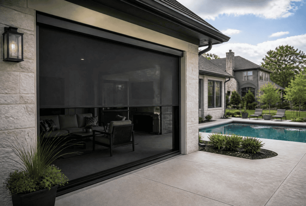 motorized screen on garage