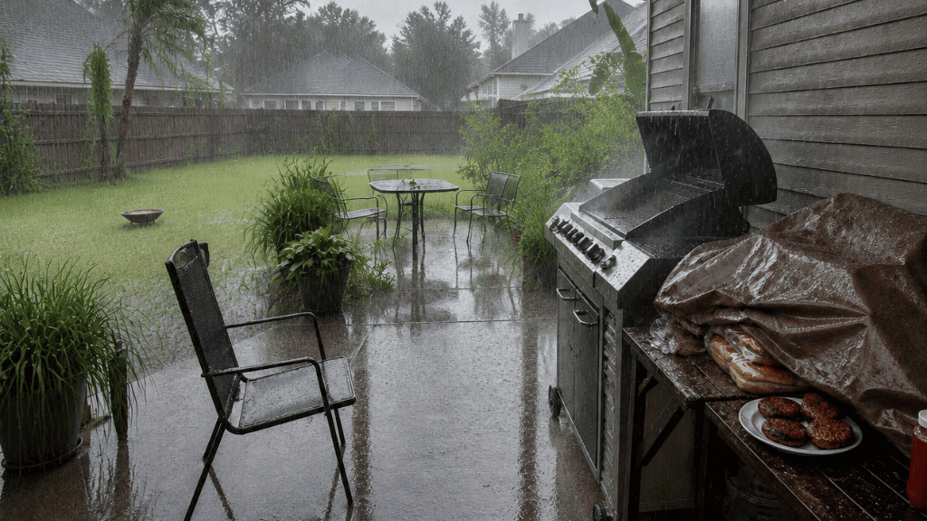 rained out barbeque